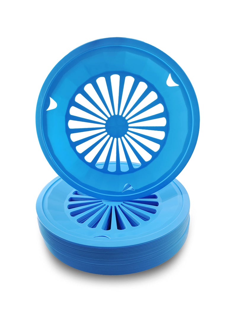 Sedmoon Reusable Plastic Paper Plate Holders 24 Pack 10 Heavy Duty Plastic Paper Plate Holder Blue